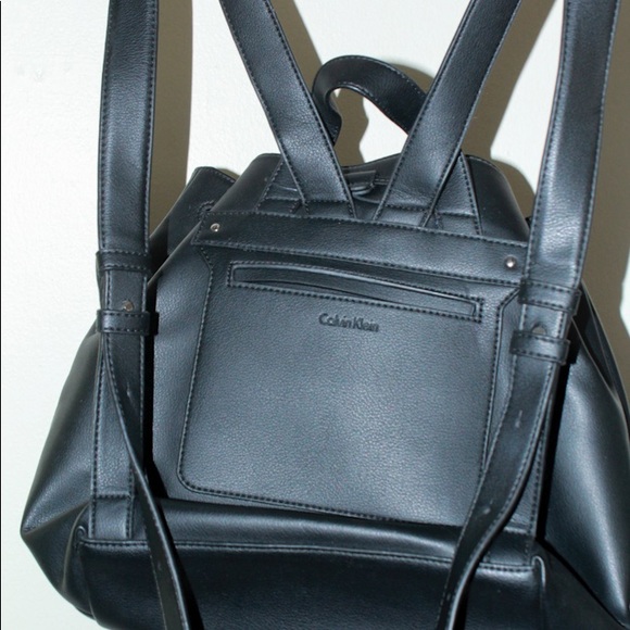 MUST GO ‼️ NWOT Calvin Klein black pleather backpack. Read description 👇